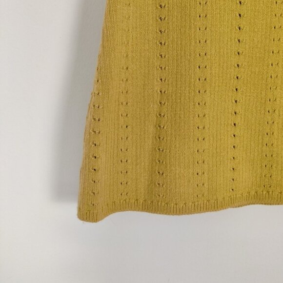 Free People Women's Yellow Knit Mini Skirt Size Large NEW Y2K 90s Retro - Picture 2 of 8